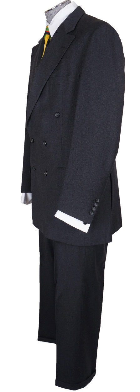 Hardy Amies Grey Suit for Men 1970s Mod Style Jacket and Pants Size L 42 T - Poppy's Vintage Clothing