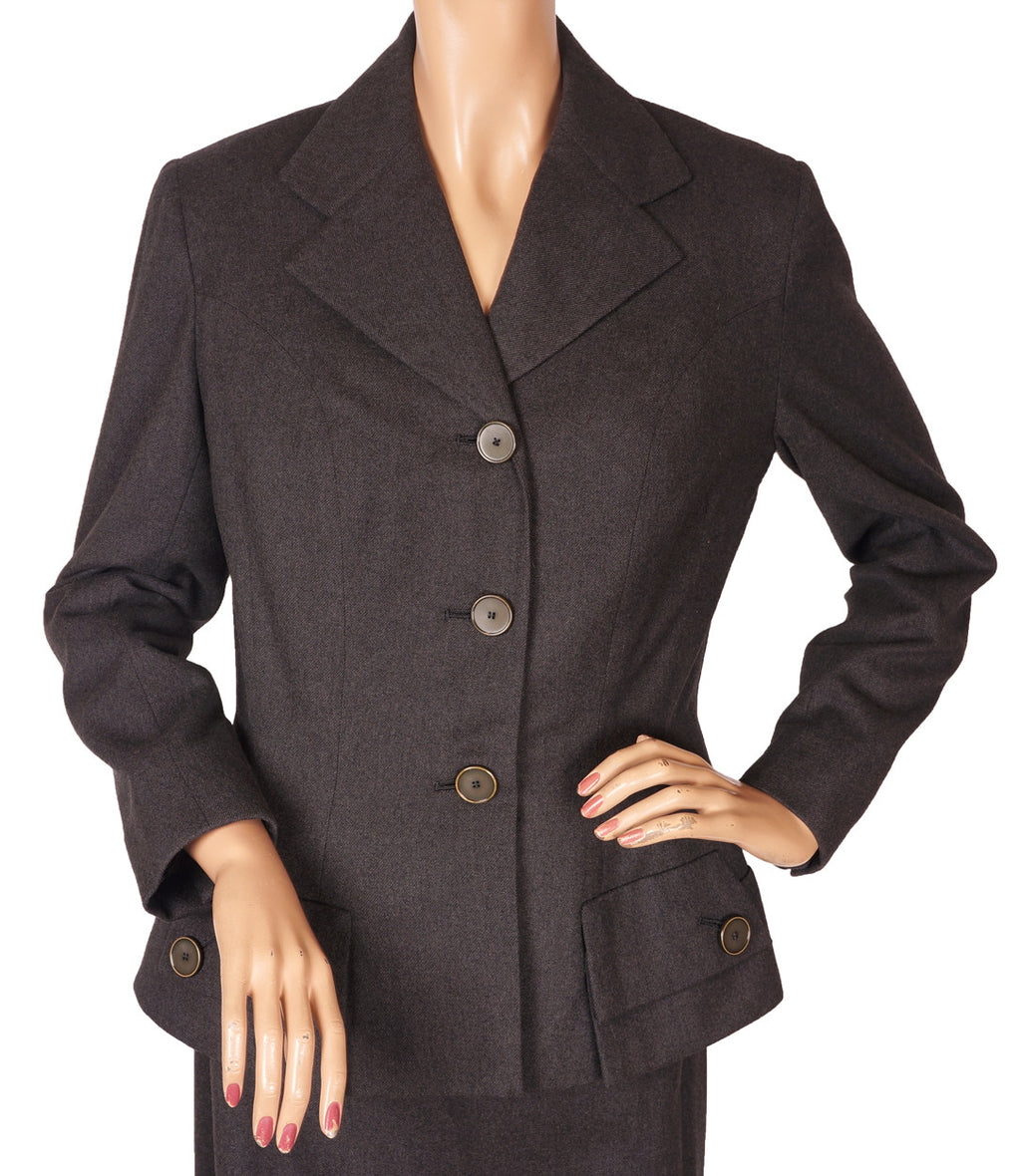 1950s Grey Wool Ladies Suit by Hardy Amies - Poppy's Vintage Clothing