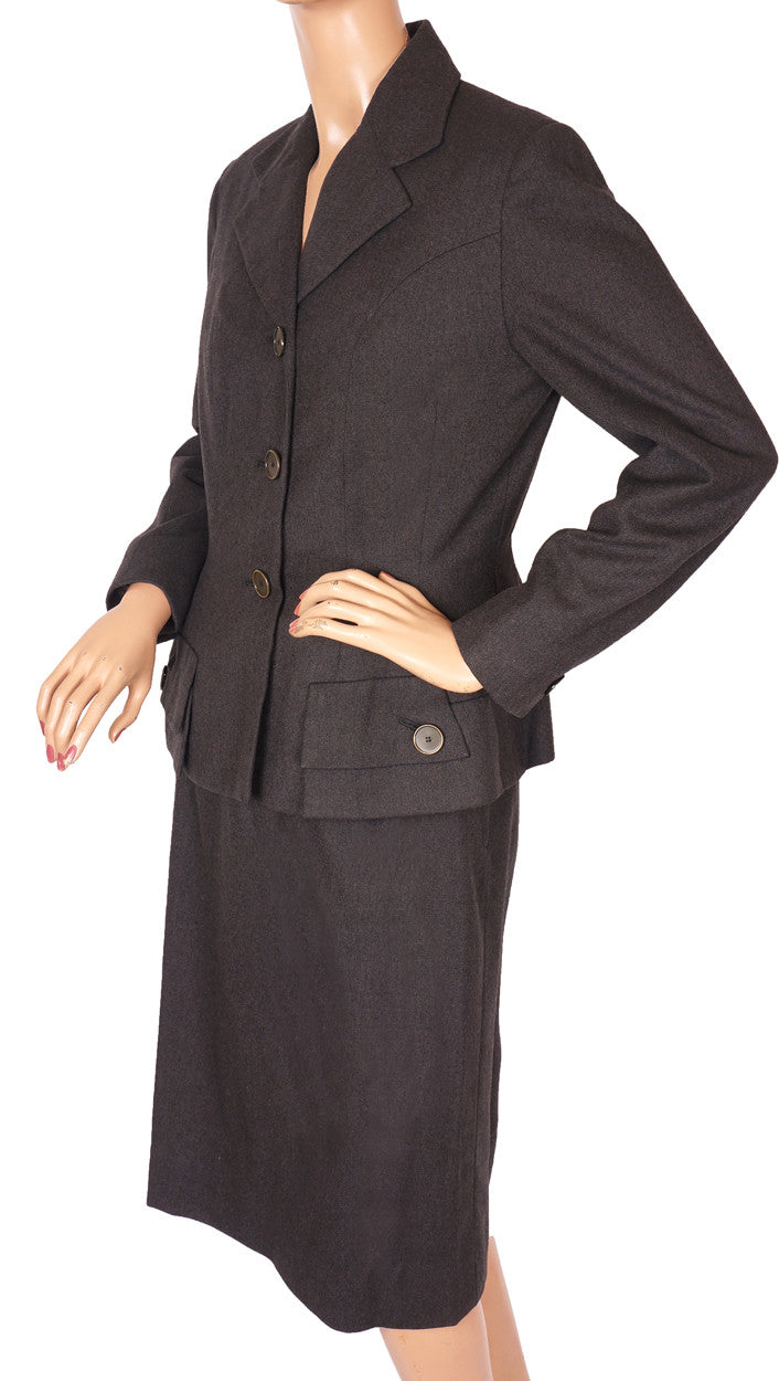 1950s Grey Wool Ladies Suit by Hardy Amies - Poppy's Vintage Clothing