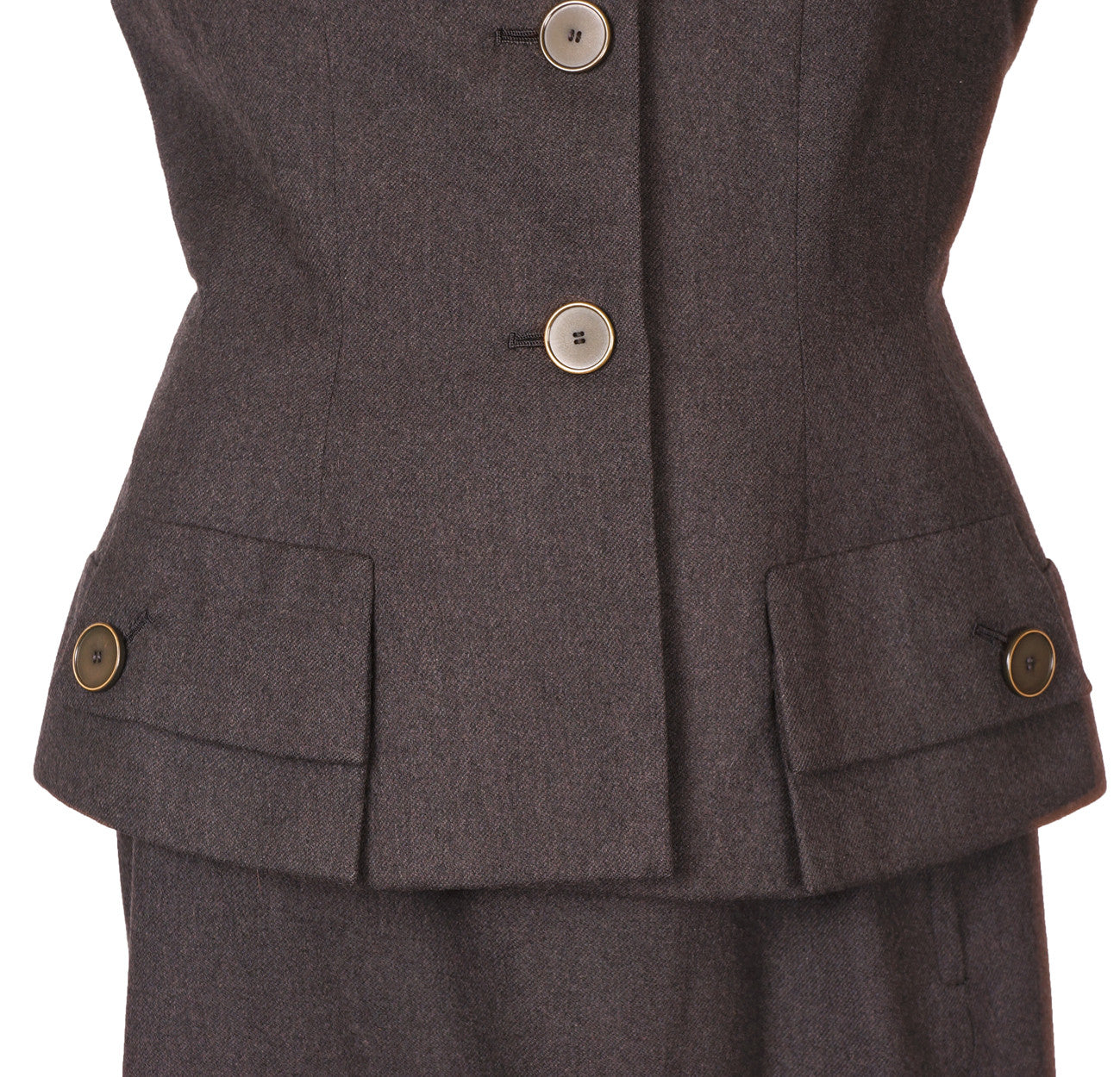 1950s Grey Wool Ladies Suit by Hardy Amies - Poppy's Vintage Clothing