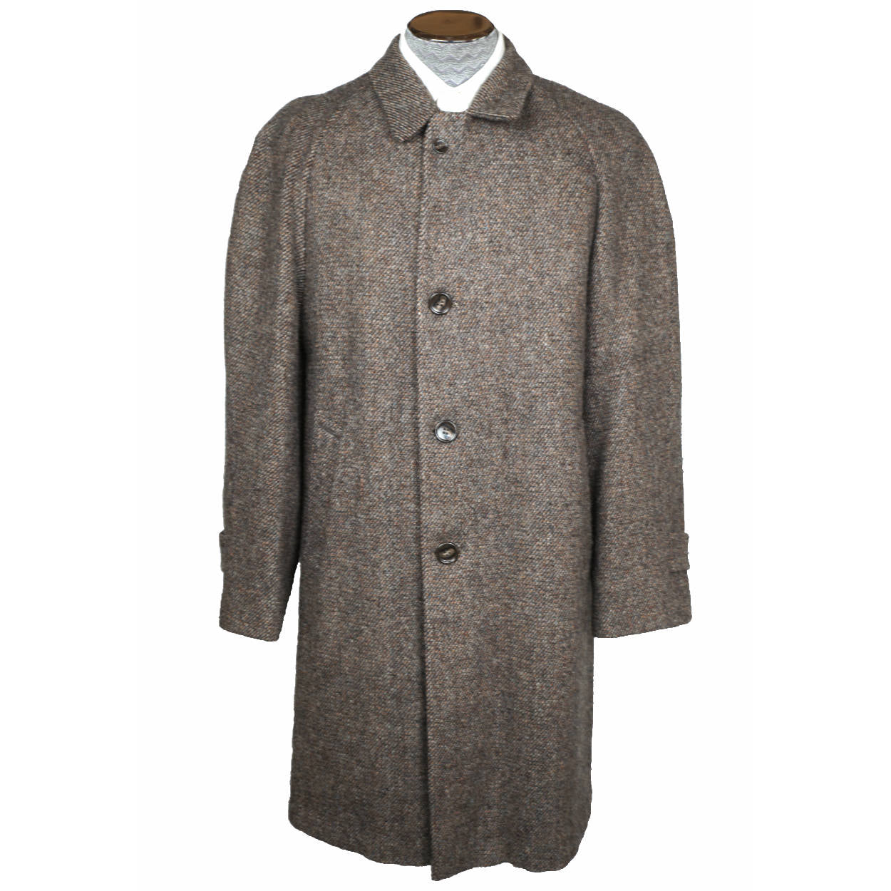 Vintage 1960s Harris Tweed Overcoat Size Mens Coat Size Medium - Poppy's Vintage Clothing