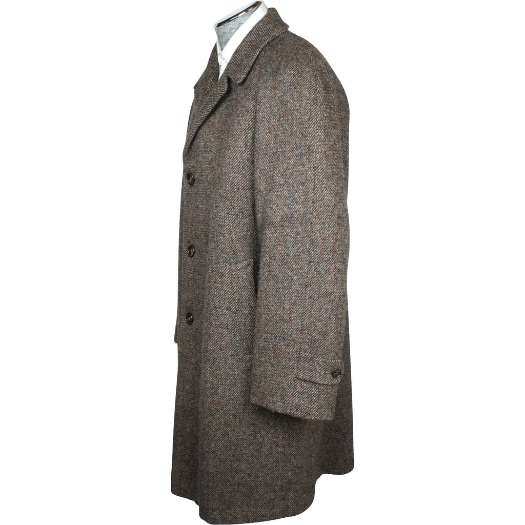 Vintage 1960s Harris Tweed Overcoat Size Mens Coat Size Medium - Poppy's Vintage Clothing