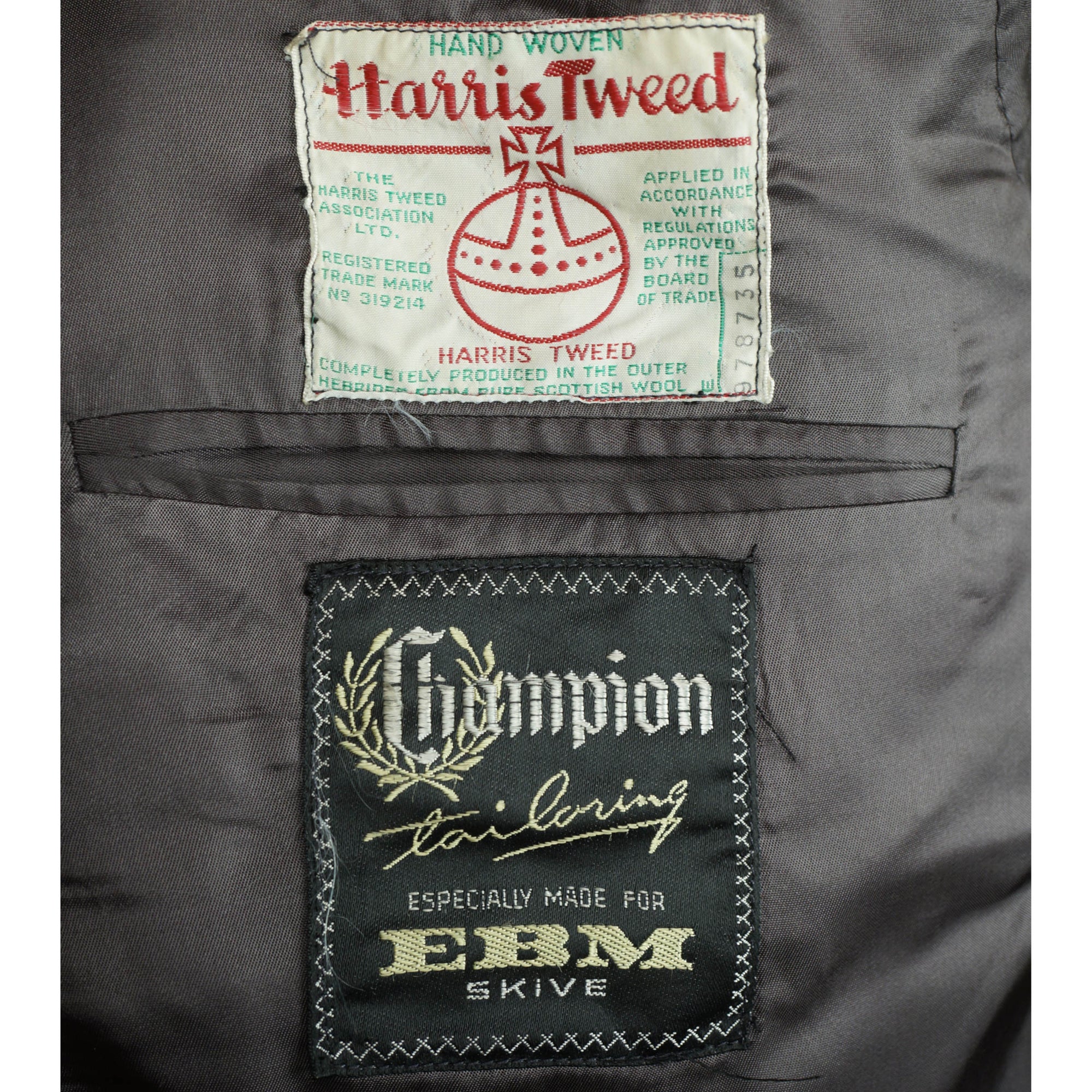 Vintage 50s Harris Tweed Jacket EBM Skive Denmark