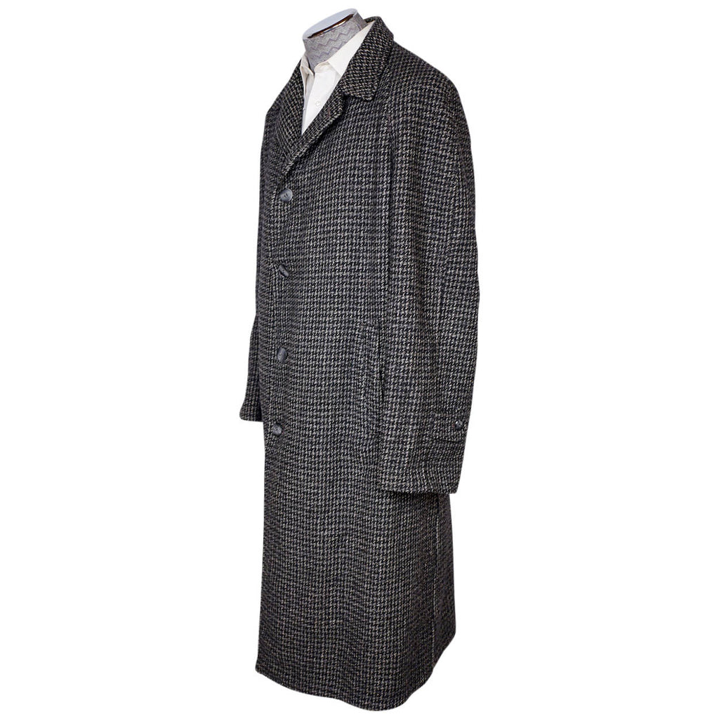 Vintage 1950s Harris Tweed Mens Overcoat Size XL Coat - Poppy's Vintage Clothing