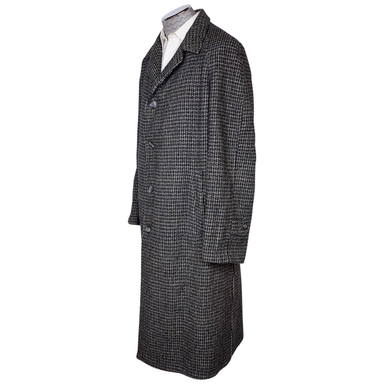 Vintage 1950s Harris Tweed Mens Overcoat Size XL Coat - Poppy's Vintage Clothing