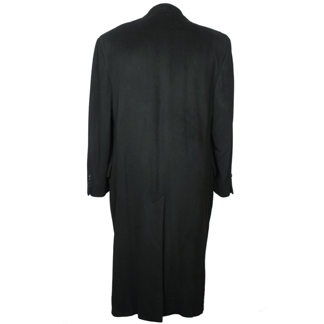 Vintage Mens Overcoat 100% Pure Cashmere Black Coat Size 44R Made in Canada - Poppy's Vintage Clothing