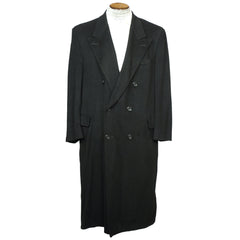 Vintage Mens Overcoat 100% Pure Cashmere Black Coat Size 44R Made in Canada - Poppy's Vintage Clothing