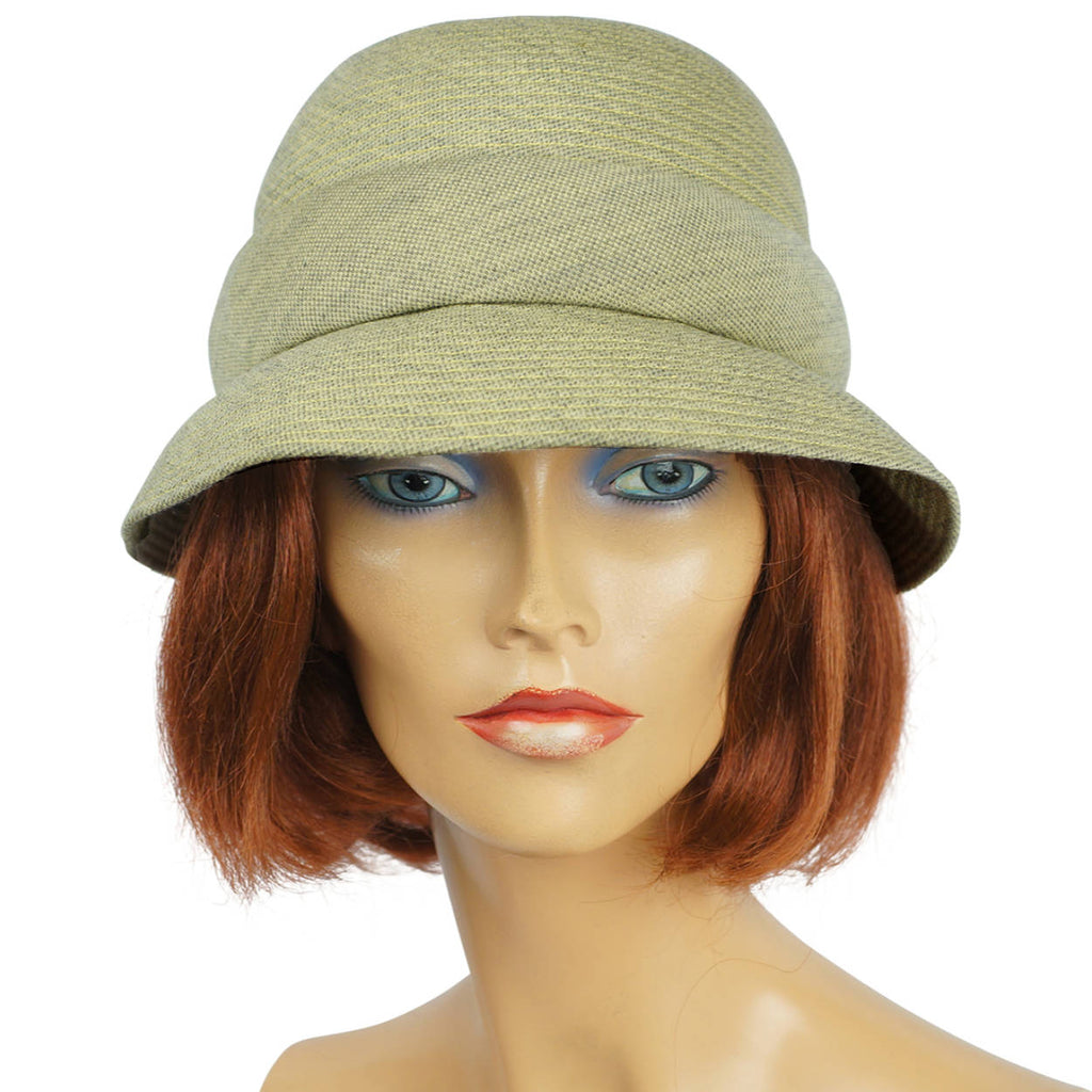 Vintage 1950s Hattie Carnegie Bucket Hat Green Wool Size M - Poppy's Vintage Clothing