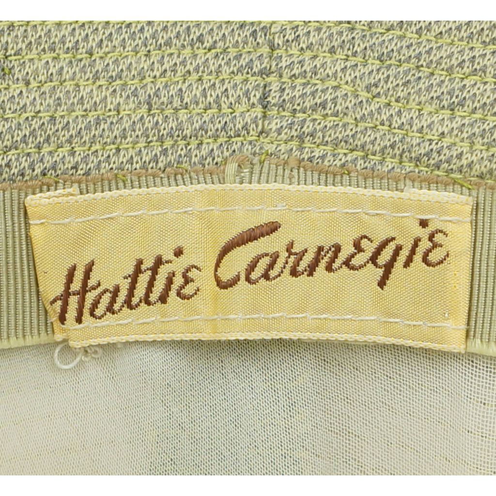 Vintage 1950s Hattie Carnegie Bucket Hat Green Wool Size M - Poppy's Vintage Clothing