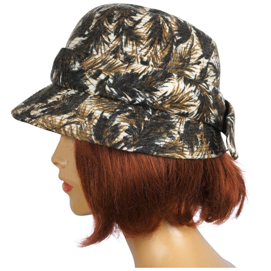 Vintage 1950s Hattie Carnegie Printed Bucket Hat Size M - Poppy's Vintage Clothing