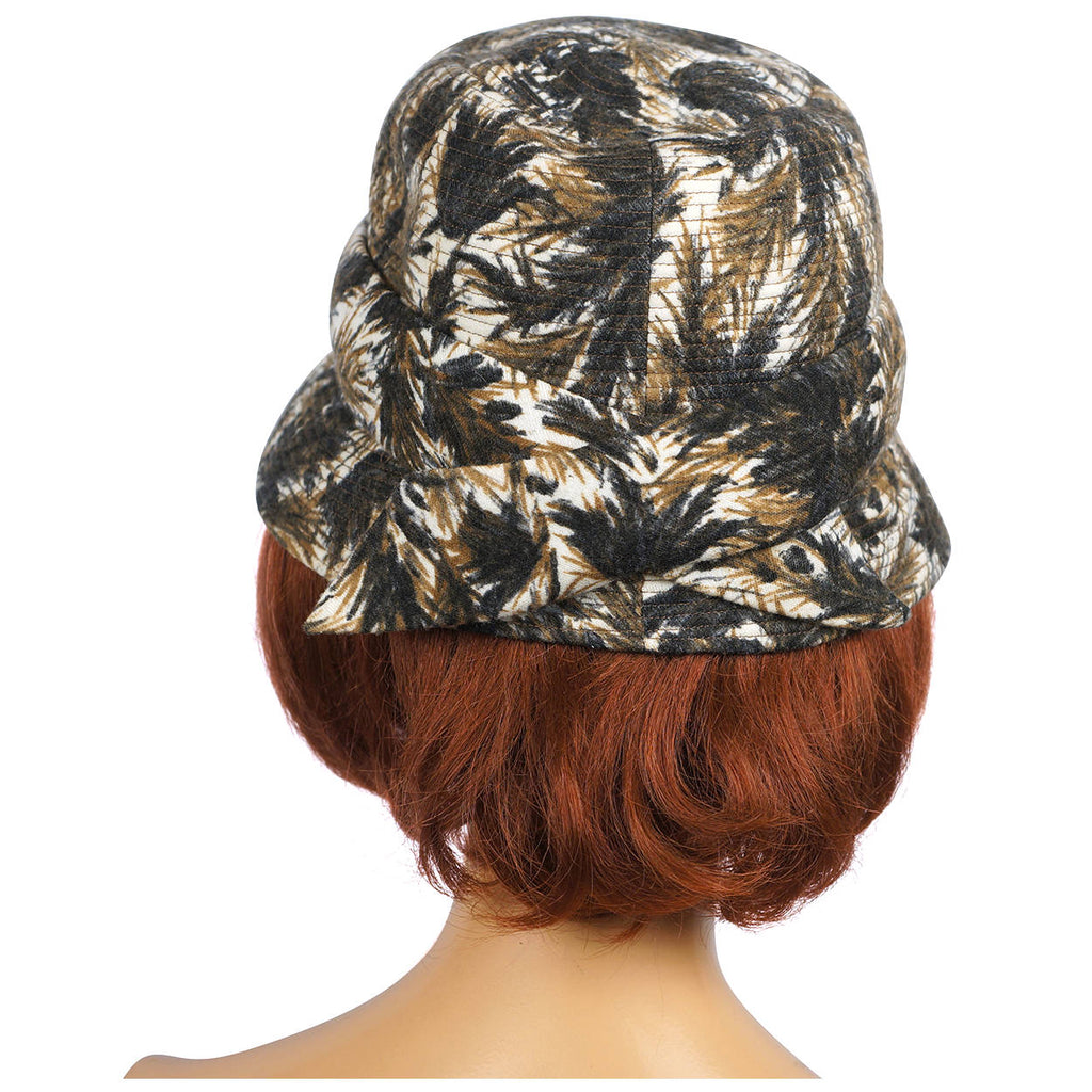 Vintage 1950s Hattie Carnegie Printed Bucket Hat Size M - Poppy's Vintage Clothing