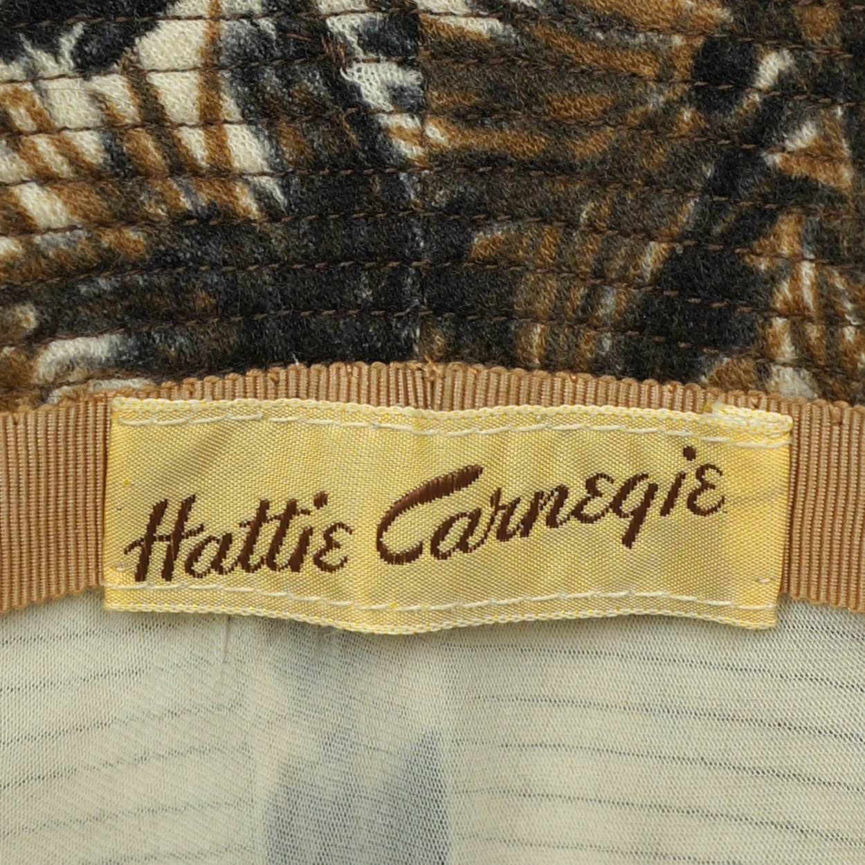 Vintage 1950s Hattie Carnegie Printed Bucket Hat Size M - Poppy's Vintage Clothing