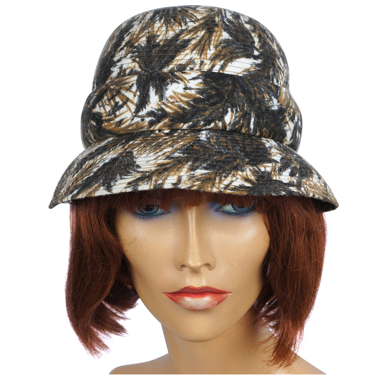 Vintage 1950s Hattie Carnegie Printed Bucket Hat Size M - Poppy's Vintage Clothing