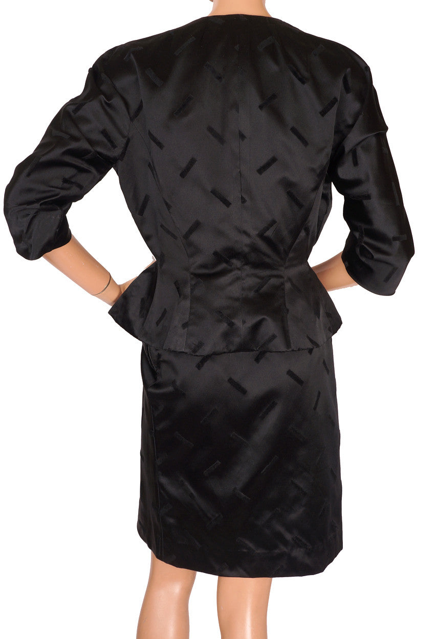 Vintage 1950s Black Silk Suit by Hattie Carnegie - S - Poppy's Vintage Clothing