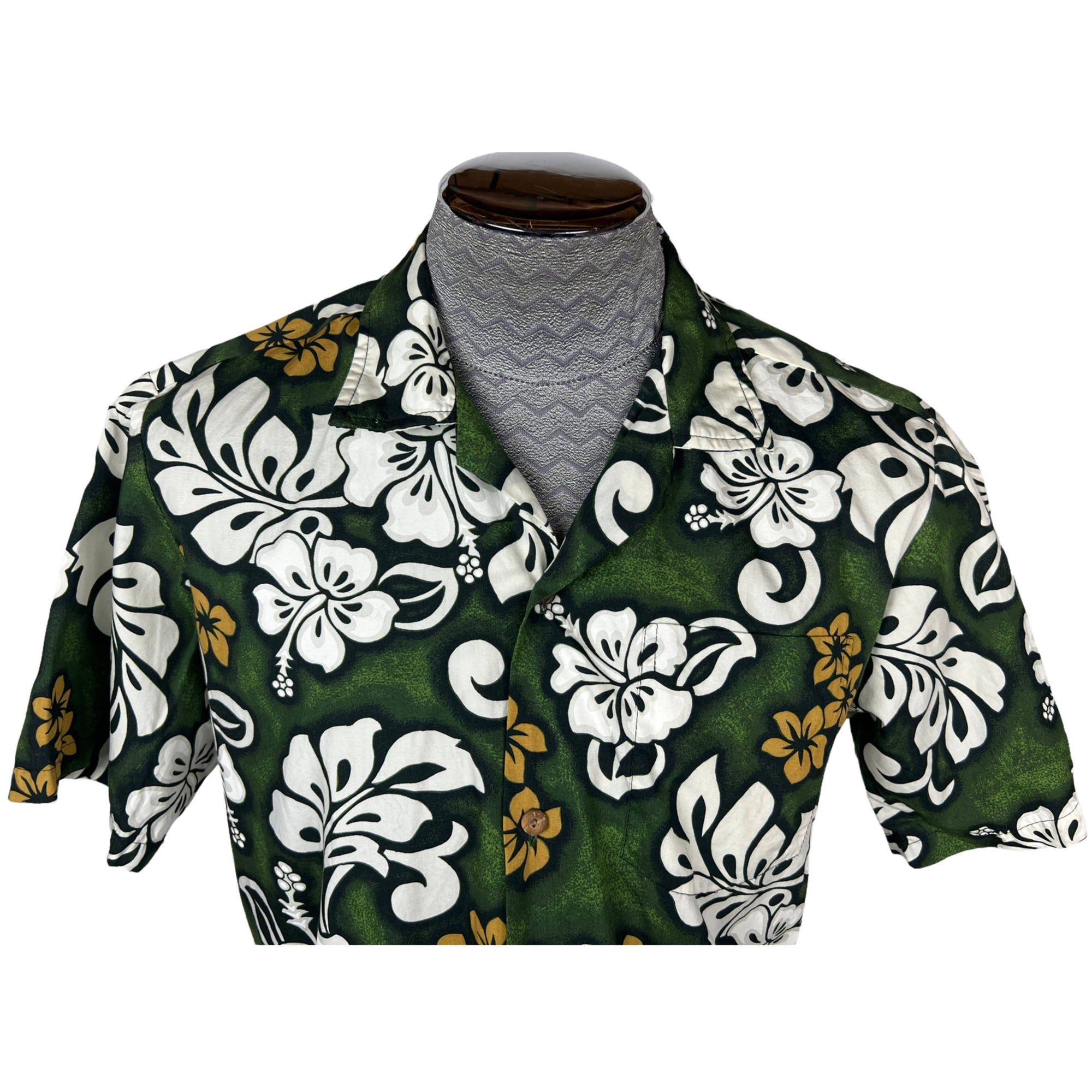 Vintage 1980s Floral Hawaiian Shirt 100% Cotton Hawaii Sz M