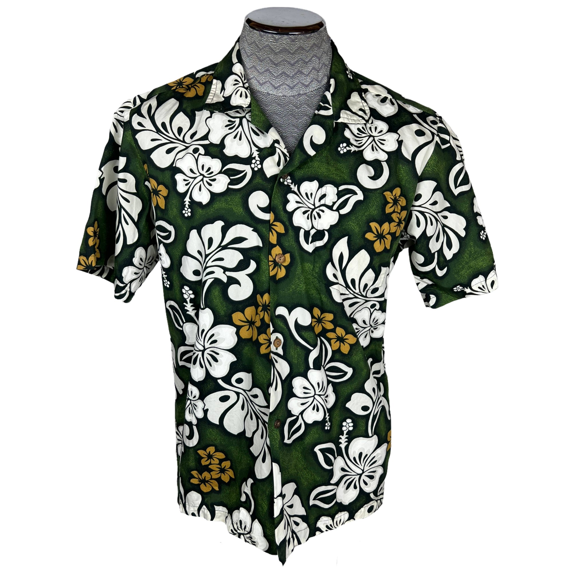 Vintage 1980s Floral Hawaiian Shirt 100% Cotton Hawaii Sz M