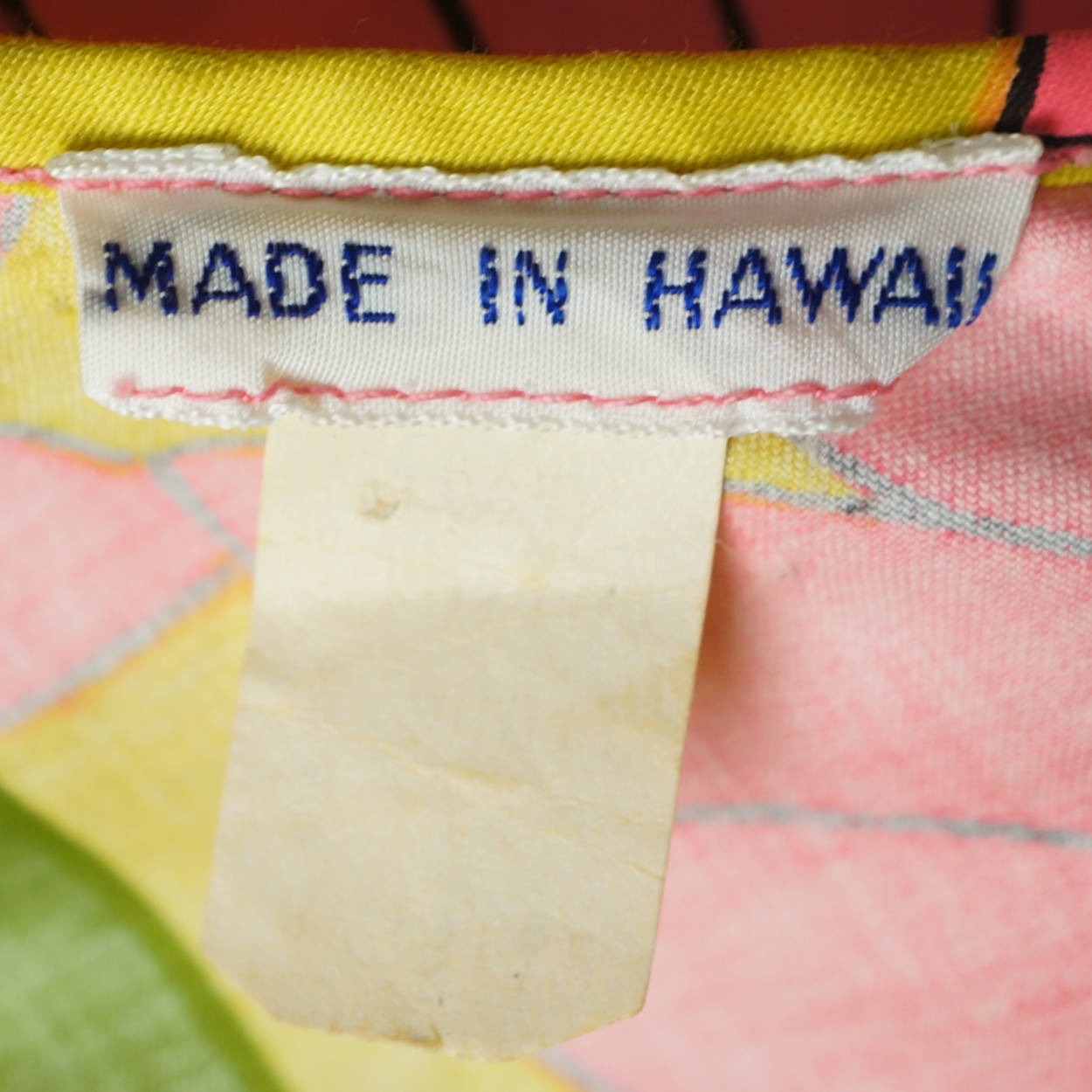 Vintage Hawaiian Dress Pink Floral Maxi Length 1960s Size M - Poppy's Vintage Clothing