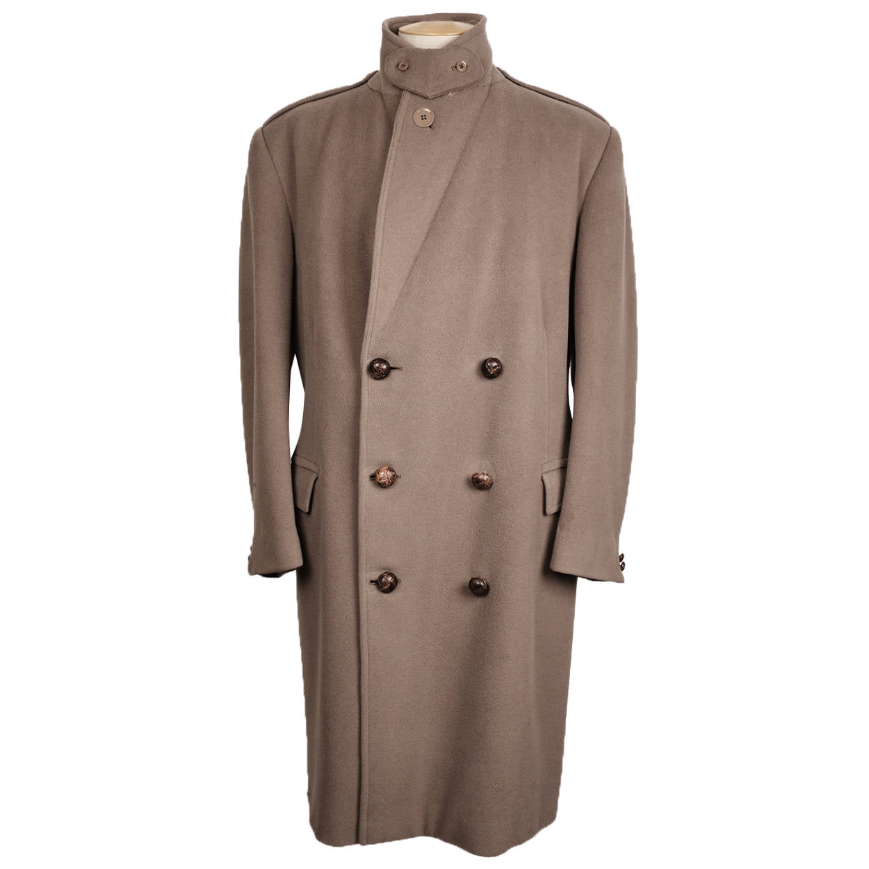 Vintage Hawkes Savile Row Wool Overcoat Bespoke Coat for Lt Colonel 1960 - Poppy's Vintage Clothing
