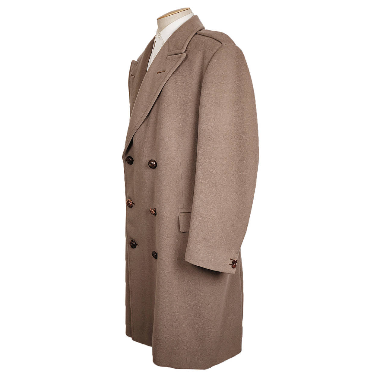 Vintage Hawkes Savile Row Wool Overcoat Bespoke Coat for Lt Colonel 1960 - Poppy's Vintage Clothing