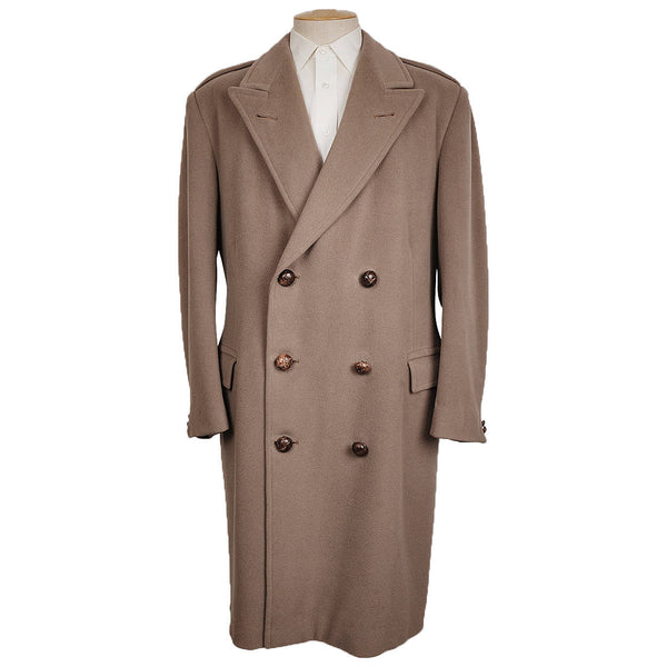 Vintage Hawkes Savile Row Wool Overcoat Bespoke Coat for Lt Colonel 1960 - Poppy's Vintage Clothing