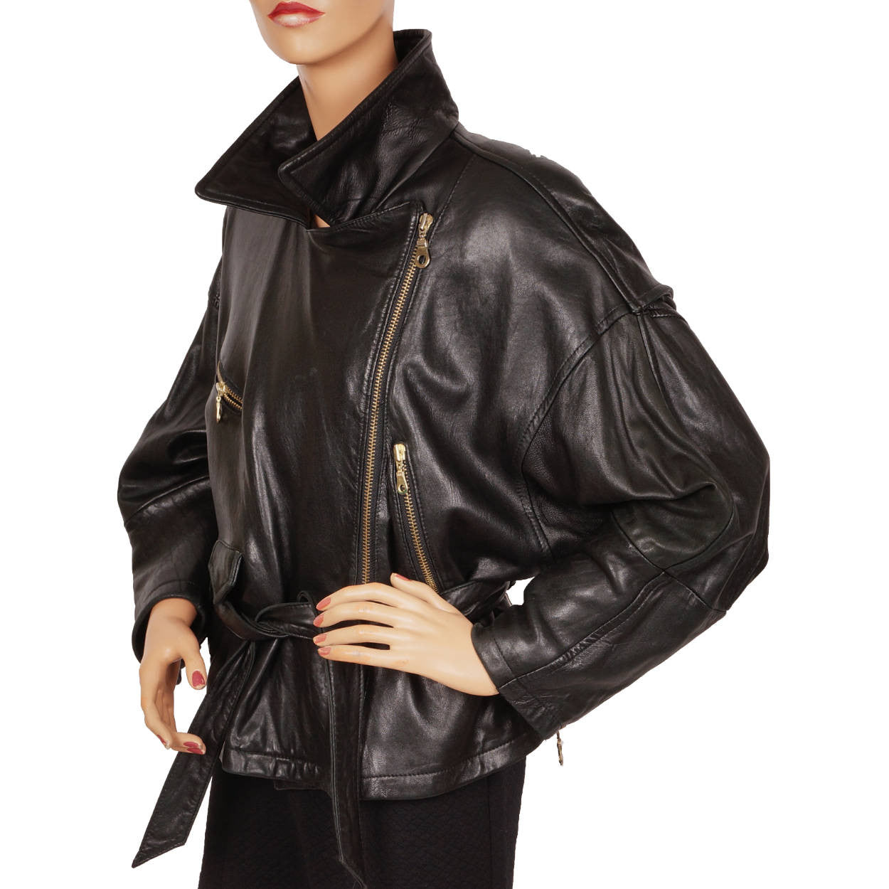 Vintage Henri Bendel NY Leather Motorcycle Jacket Ladies Size M - Poppy's Vintage Clothing