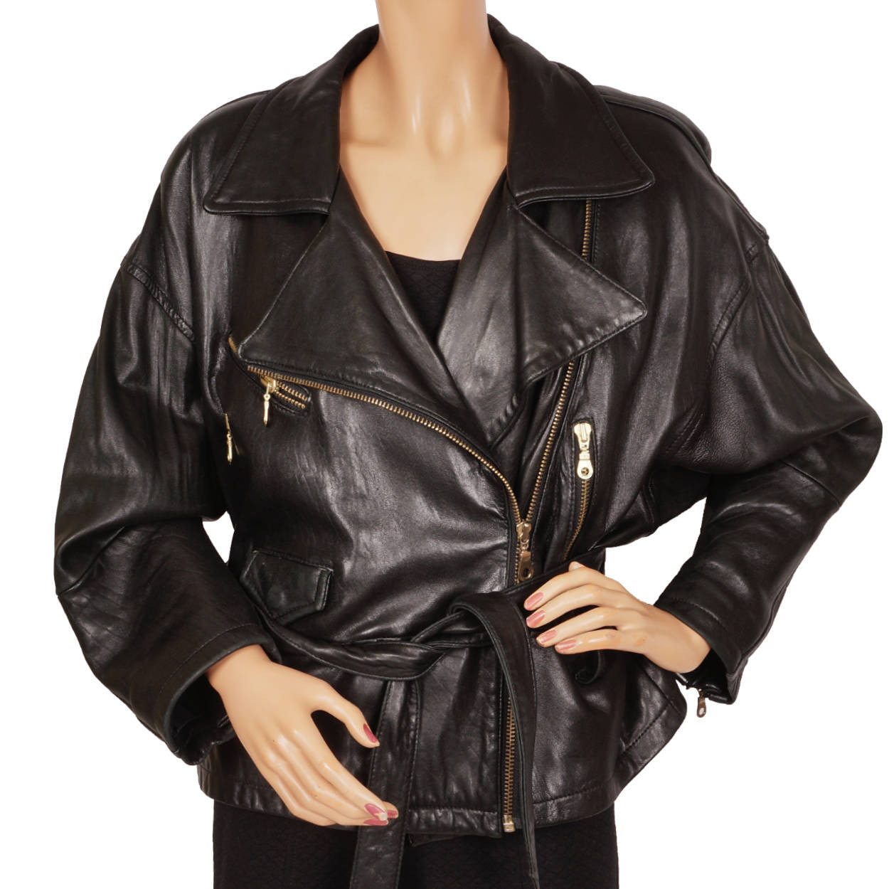 Vintage Henri Bendel NY Leather Motorcycle Jacket Ladies Size M - Poppy's Vintage Clothing