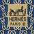 Vintage Hermes Tie Silk Twill 7302 EA Chain Pattern Blue Mens Necktie - Poppy's Vintage Clothing