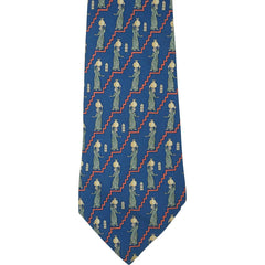 Vintage Hermes Tie Silk Twill 7486 FA Egyptian Water Bearer Pattern Mens Necktie - Poppy's Vintage Clothing