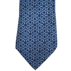 Vintage Hermes Tie Silk Twill 7787 FA Blue Necktie Made in France - Poppy's Vintage Clothing