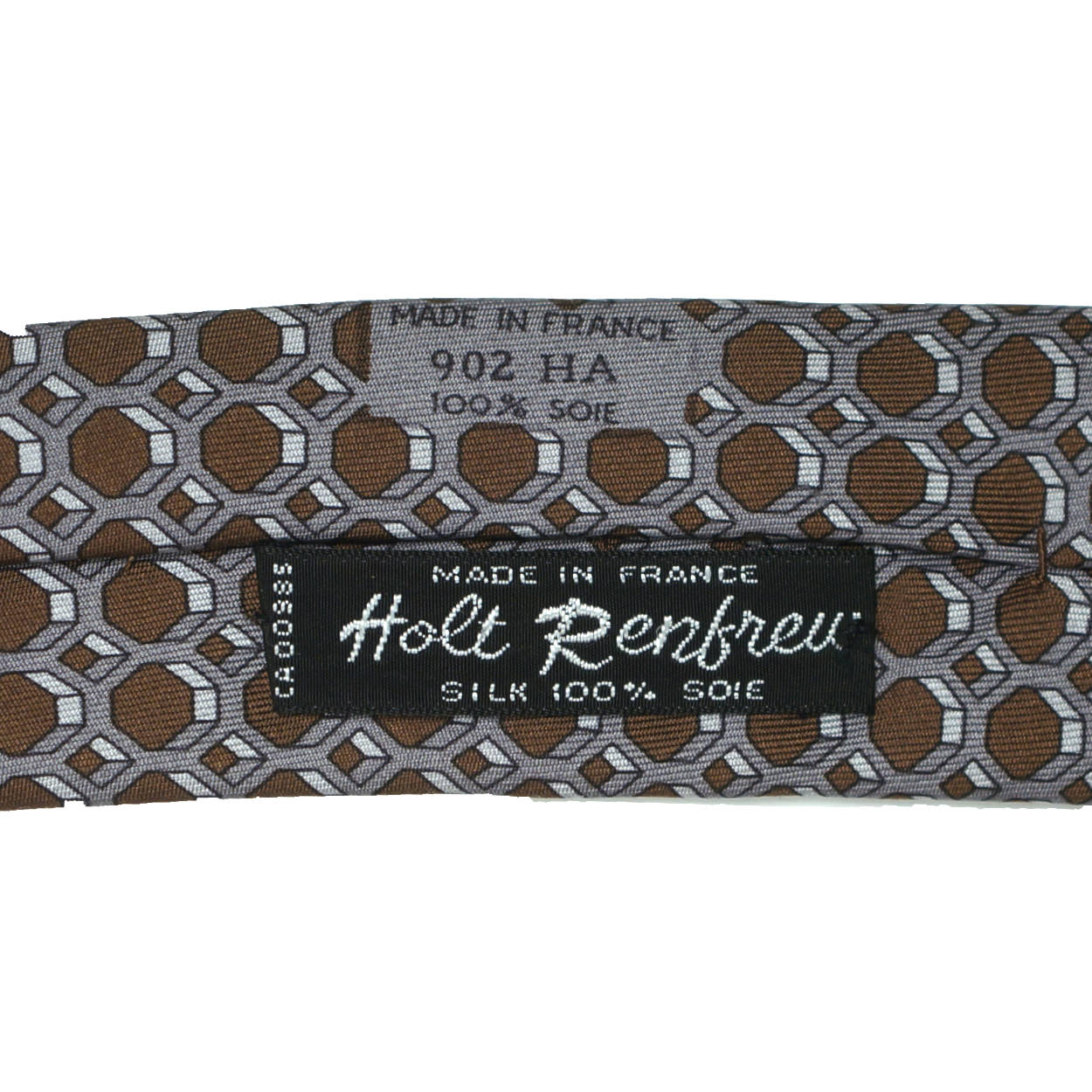 Vintage Hermes Tie Silk Twill 902 HA Geometric Pattern Mens Necktie Made France - Poppy's Vintage Clothing