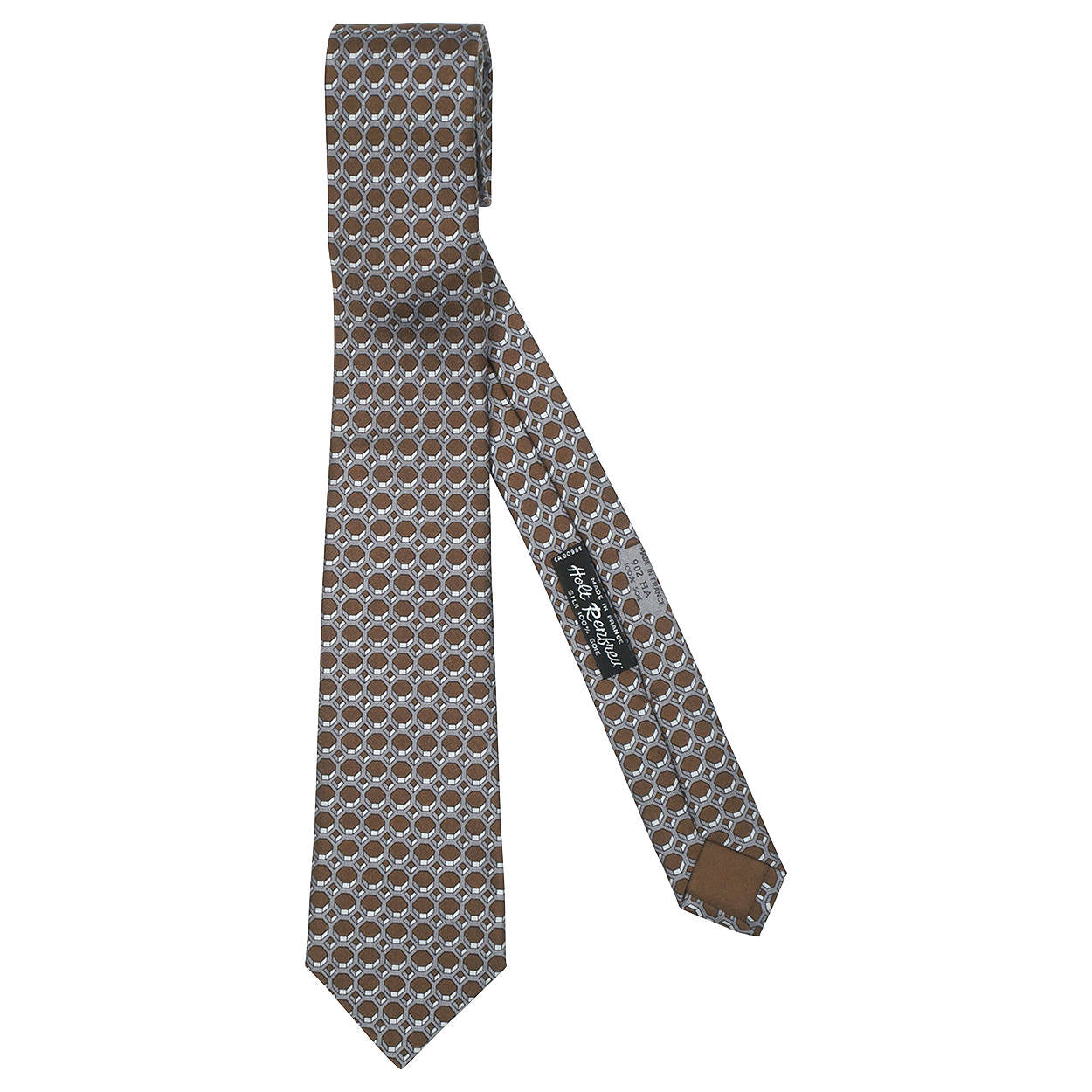 Vintage Hermes Tie Silk Twill 902 HA Geometric Pattern Mens Necktie Made France - Poppy's Vintage Clothing