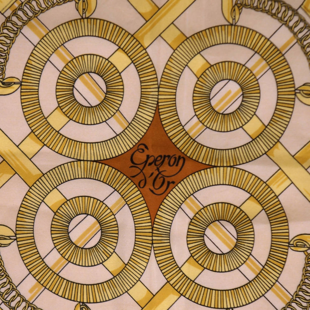 Vintage Hermes Silk Scarf Eperon D’Or Henri D’Origny 35” - Poppy's Vintage Clothing