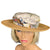 Vintage Motsch for Hermes Paris Hat with Printed Silk Crown and Straw Brim