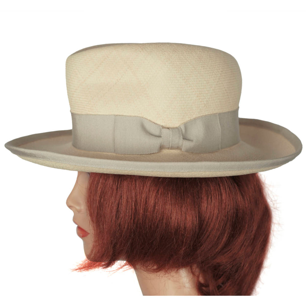 Vintage Motsch for Hermes Paris Ladies Fedora Panama Hat 7 - Poppy's Vintage Clothing