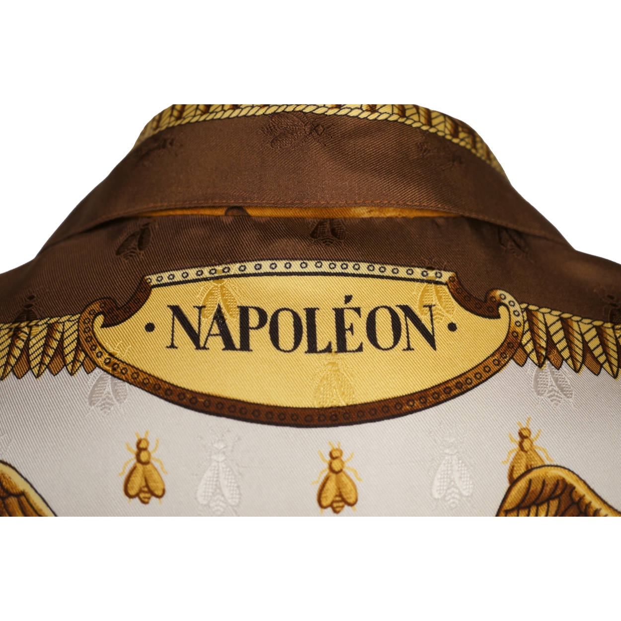 Vintage 1960s Hermes Paris Silk Scarf Shirt Dress Napoleon Pattern Signed Ledoux - Poppy's Vintage Clothing