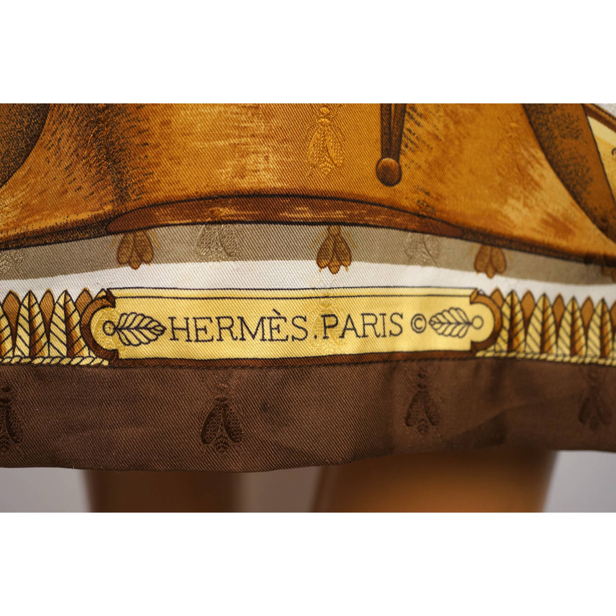 Vintage 1960s Hermes Paris Silk Scarf Shirt Dress Napoleon Pattern Signed Ledoux - Poppy's Vintage Clothing