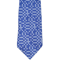 Hermes Tie Silk Twill 7942 MA Blue Squares Necktie - Poppy's Vintage Clothing