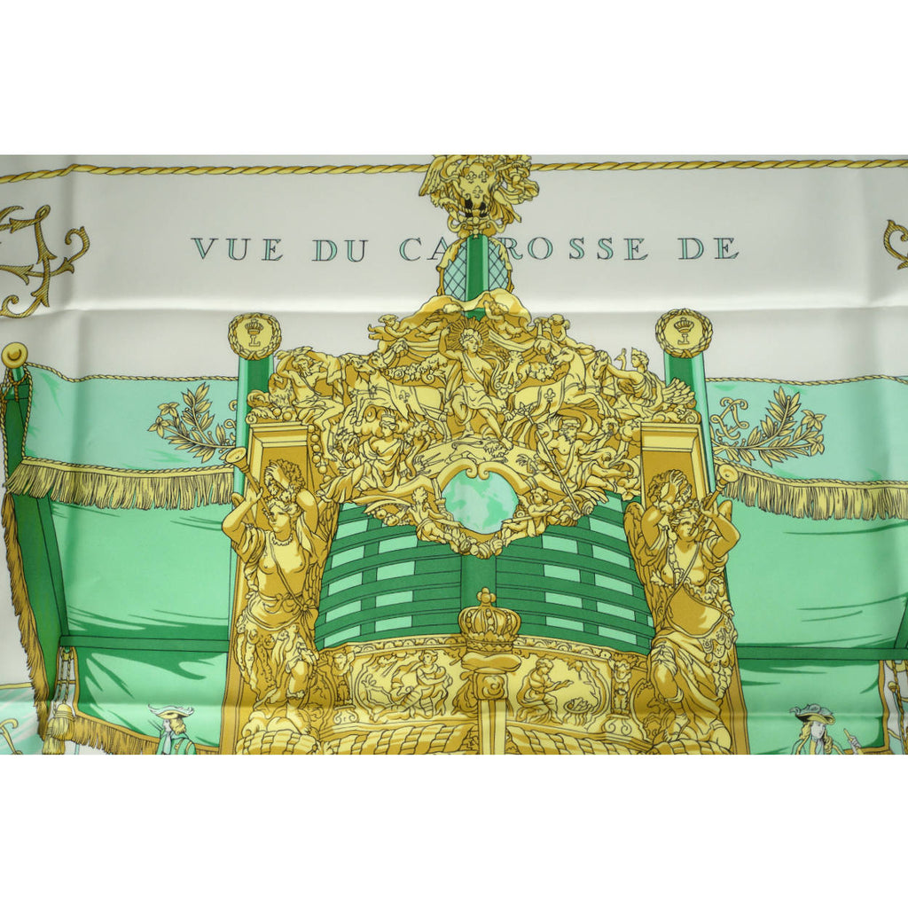 Vintage Hermes La Reale Silk Scarf Hugo Grygkar Vue Du Carosse de la Galere 35” - Poppy's Vintage Clothing