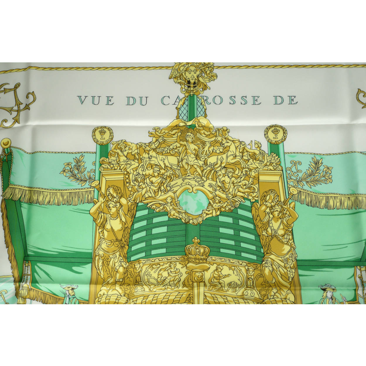 Vintage Hermes La Reale Silk Scarf Hugo Grygkar Vue Du Carosse de la Galere 35” - Poppy's Vintage Clothing