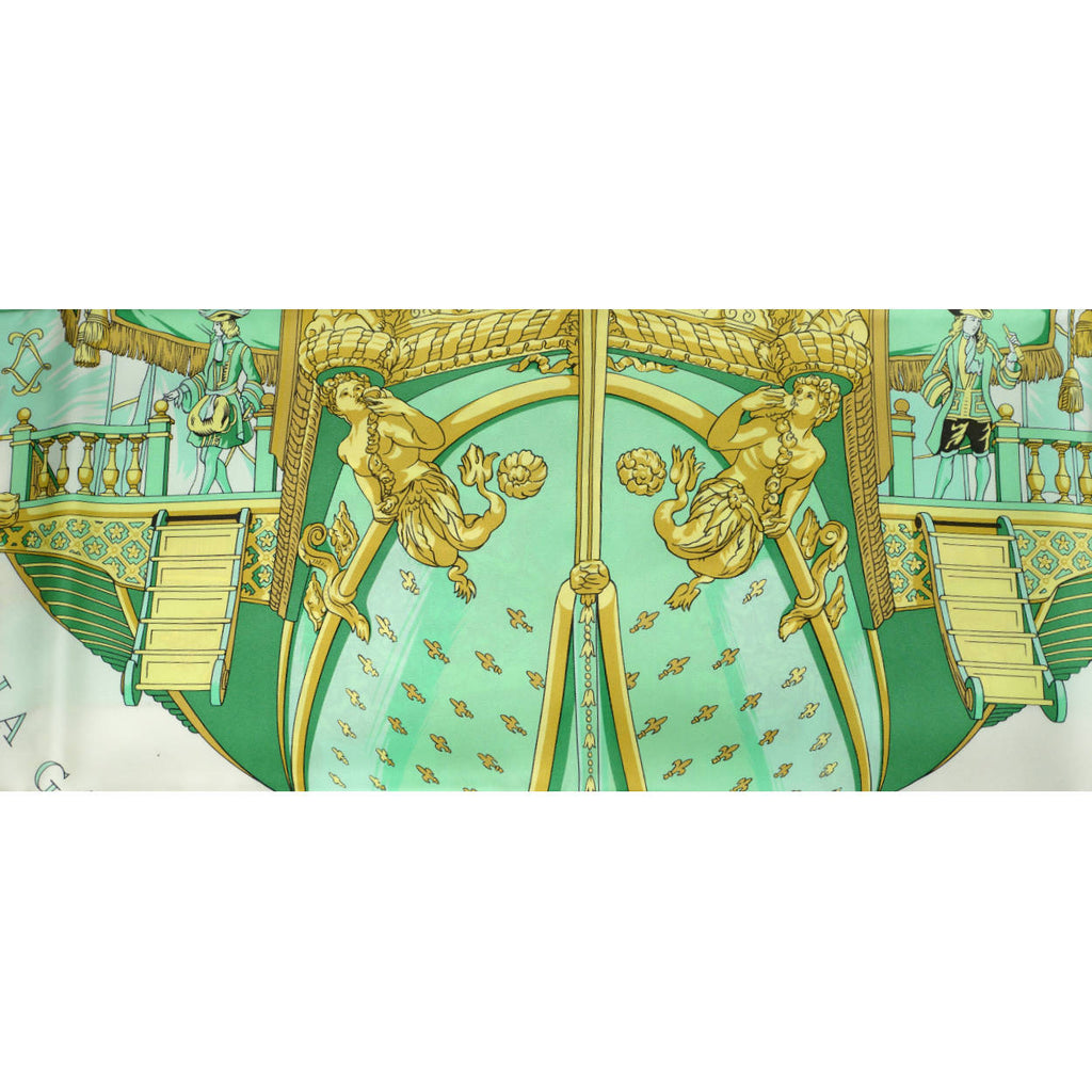 Vintage Hermes La Reale Silk Scarf Hugo Grygkar Vue Du Carosse de la Galere 35” - Poppy's Vintage Clothing