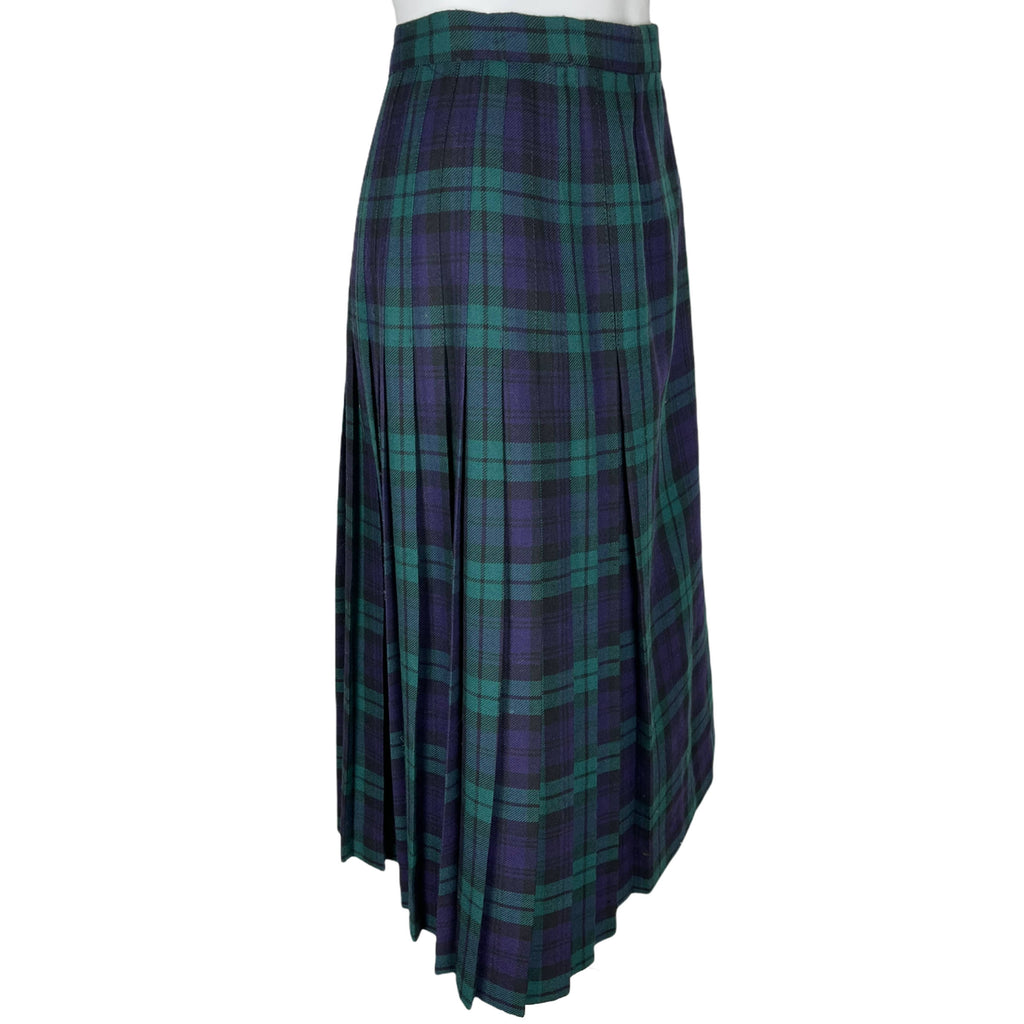 Vintage Scottish Black Watch Tartan Kilt 100% Wool Size 6