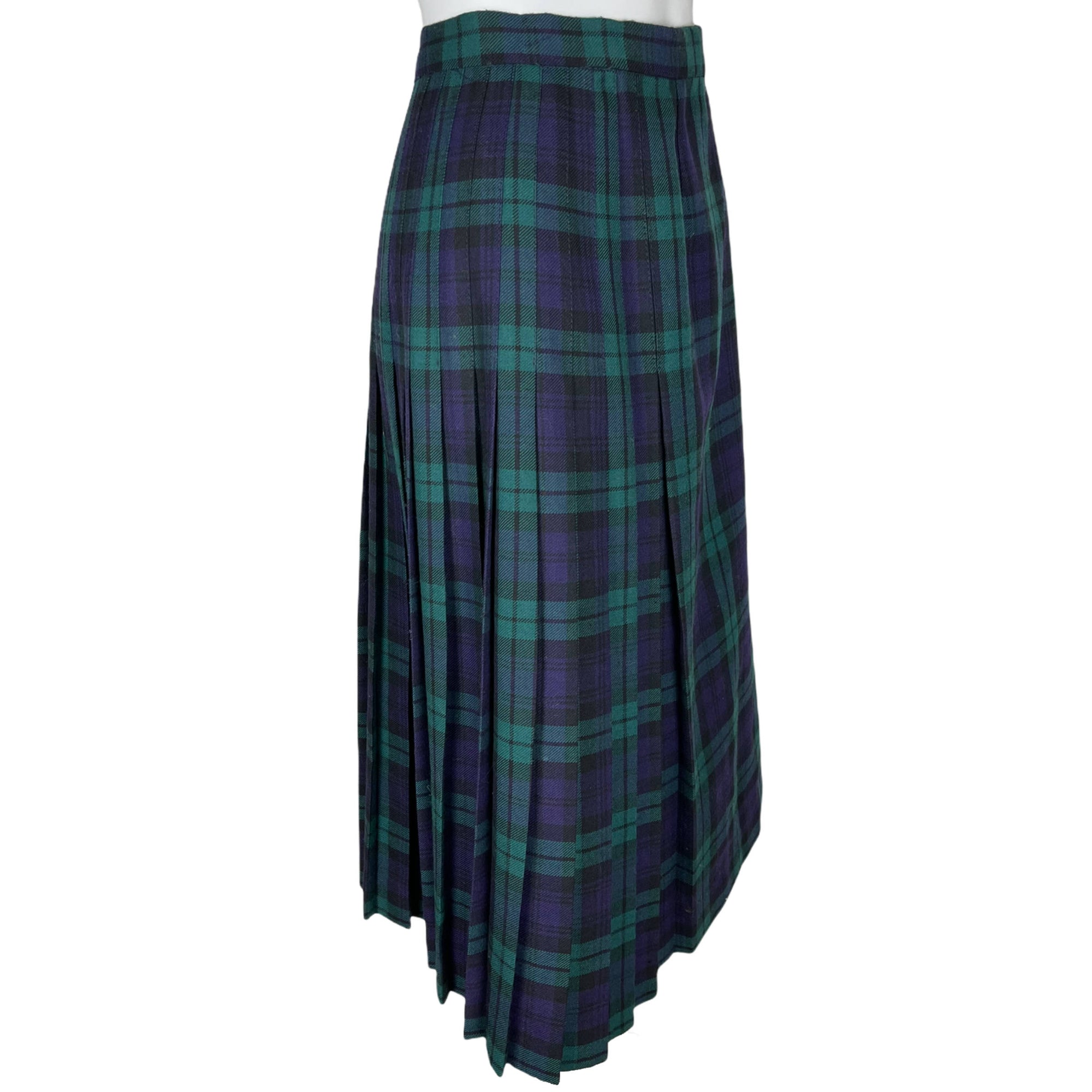 Vintage Scottish Black Watch Tartan Kilt 100% Wool Size 6