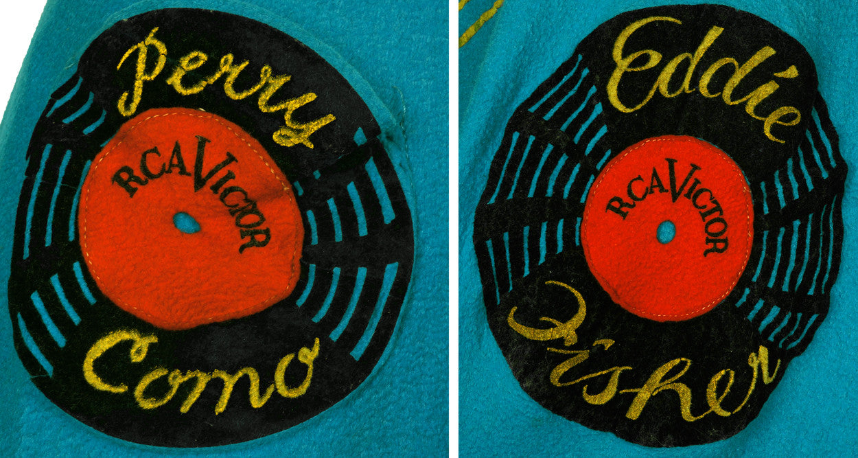 Vintage 50s Felt Circle Skirt Rockabilly Hit Parade Music Theme XS / S - Poppy's Vintage Clothing