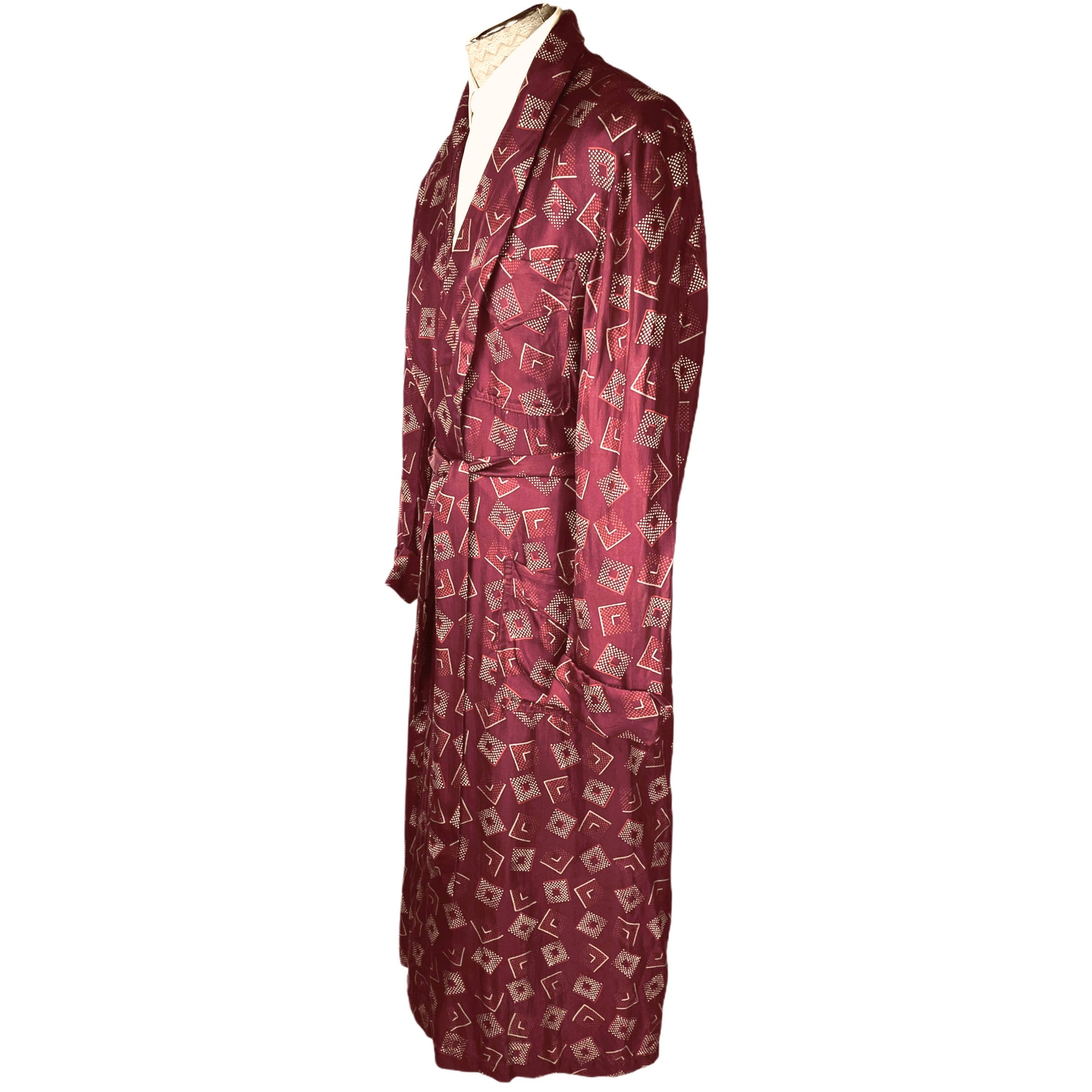 Vintage 1930s Silk Dressing Gown by Holliday & Brown London Sz L