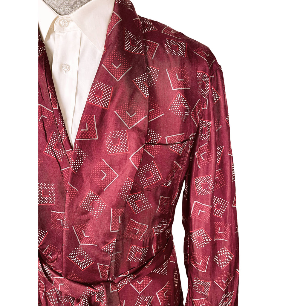 Vintage 1930s Silk Dressing Gown by Holliday & Brown London Sz L