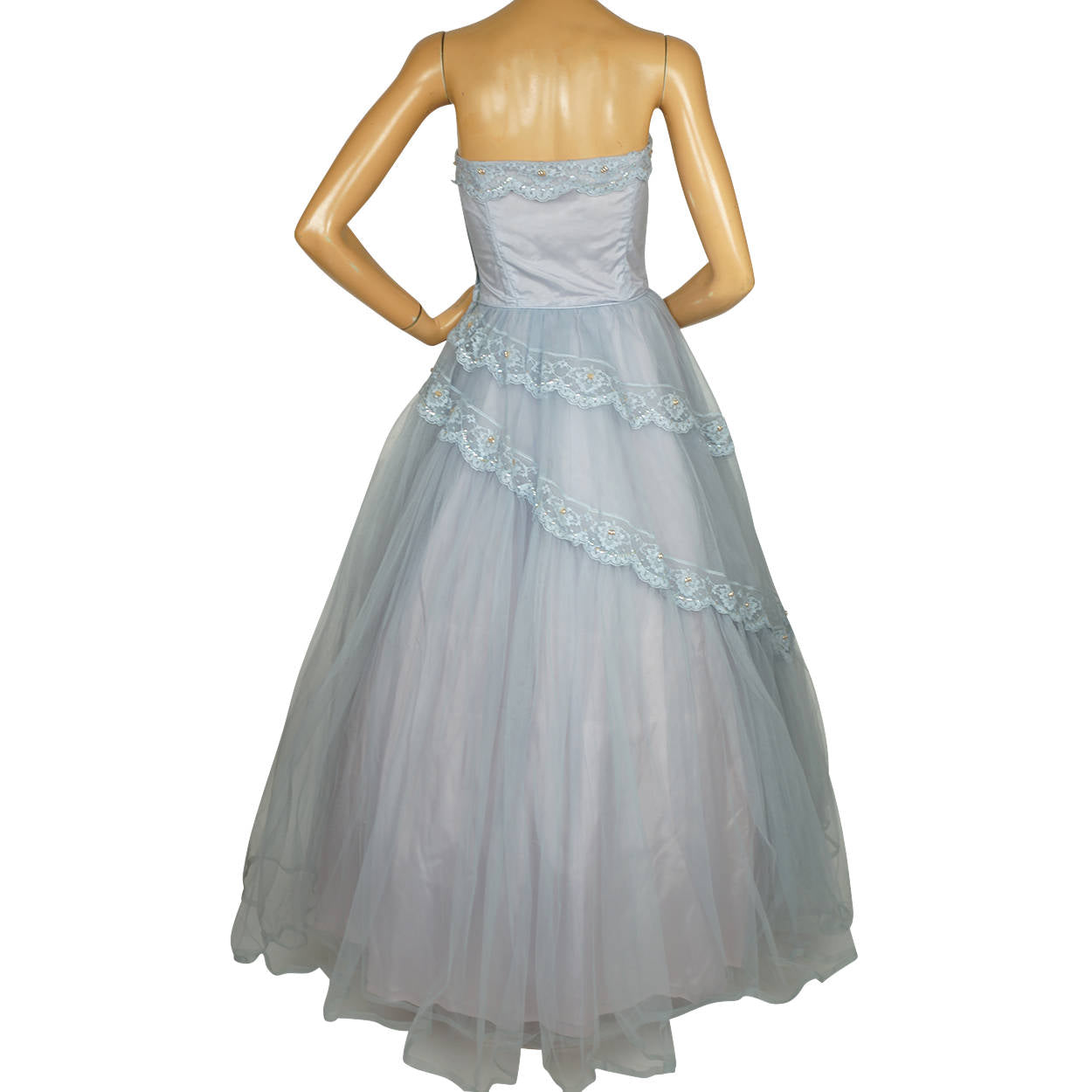 Vintage 50s Prom Dress Blue Tulle Ball Gown Size S Poppy's Vintage Clothing Vintage 50s Prom Dress Blue Tulle Ball Gown Size S Poppy's Vintage Clothing