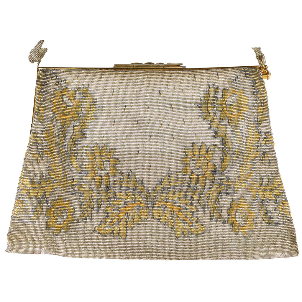 Vintage Evening Purse Micro Steel Beaded Bag Made in France for Holt Renfrew - Poppy's Vintage Clothing