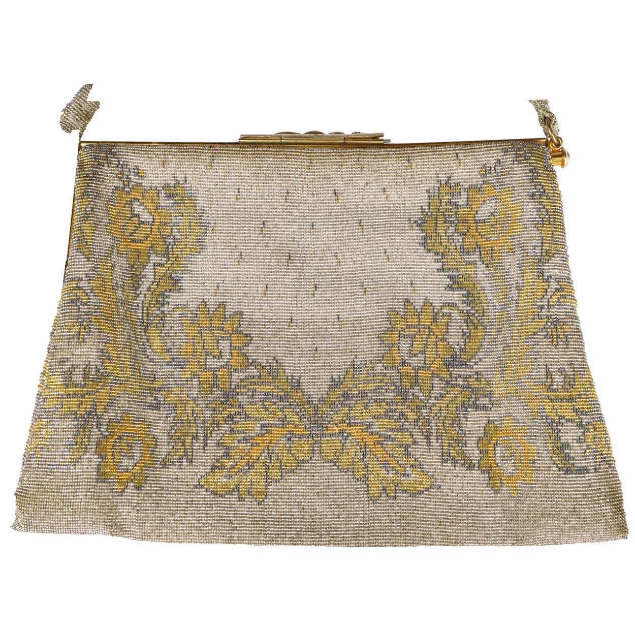 Vintage Evening Purse Micro Steel Beaded Bag Made in France for Holt Renfrew - Poppy's Vintage Clothing