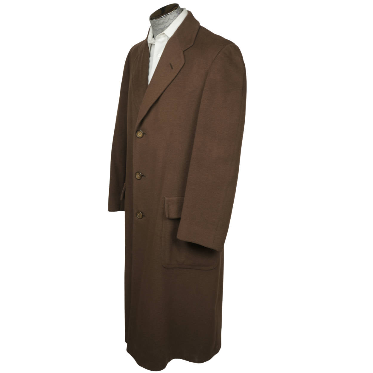 Vintage 1950s Cashmere Mens Overcoat Holt Renfrew Brown Colour