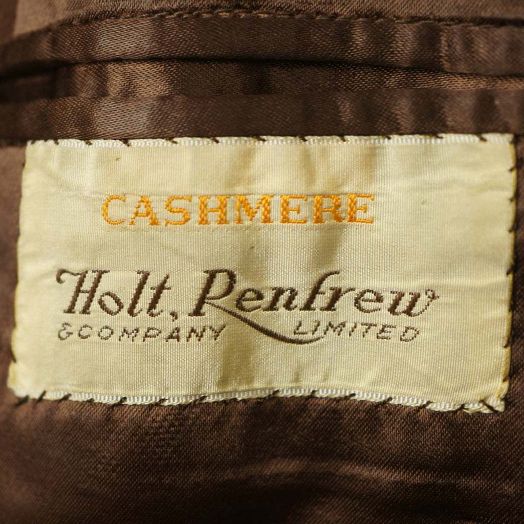 Vintage 1950s Cashmere Mens Overcoat Holt Renfrew Brown Colour Coat Large - Poppy's Vintage Clothing
